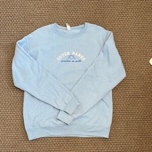 Jerzees Blue Crewneck Sweater with Graphic Design